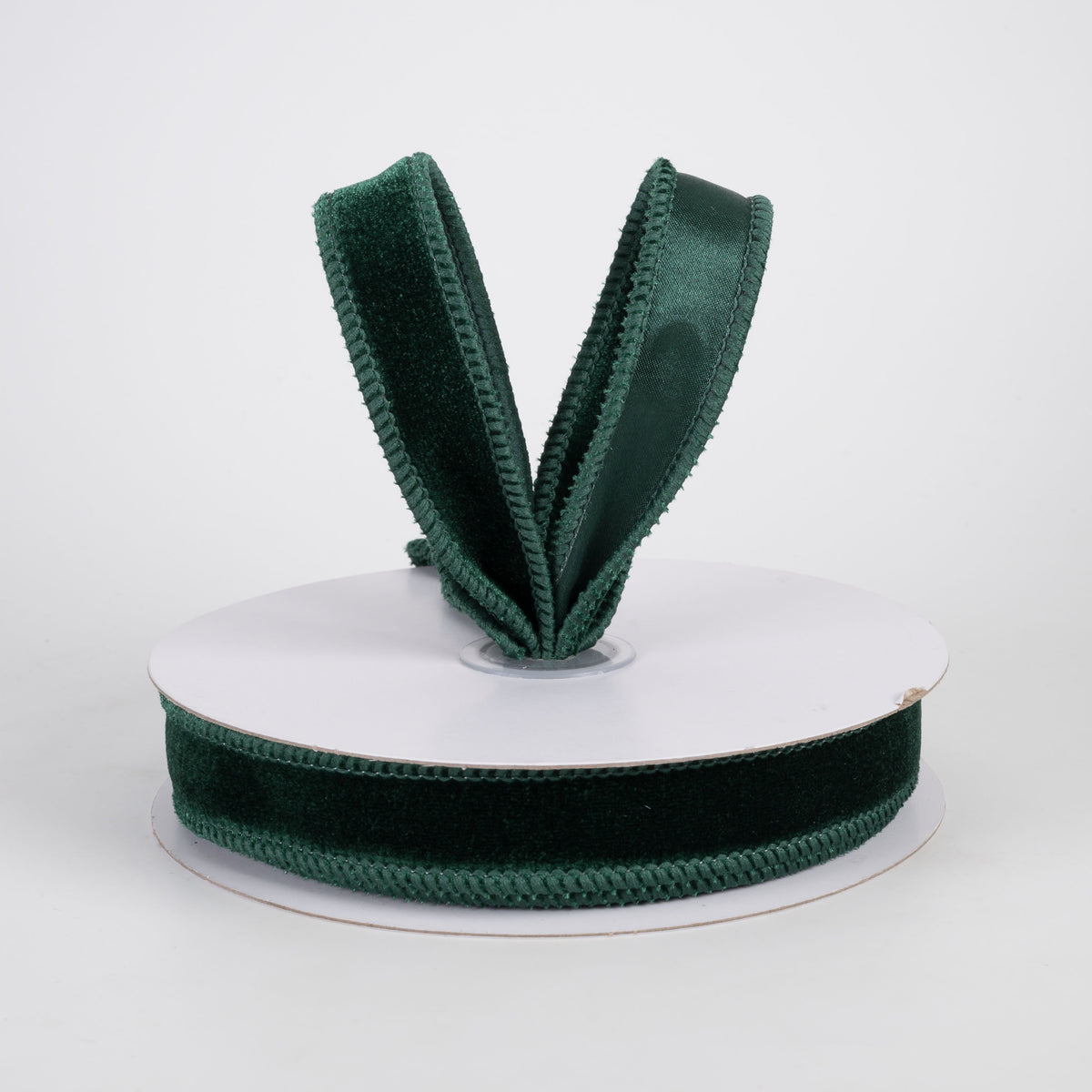 7/8" Deluxe Velvet Satin Backing Ribbon: Hunter Green (10 Yards) Lifestyle Photo