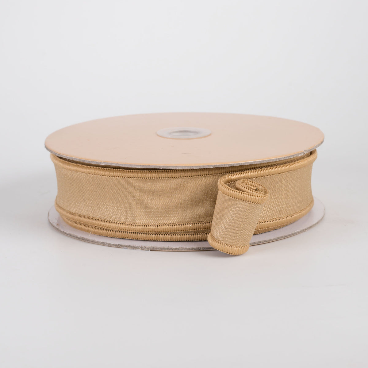 7/8" Double Sided Fused Dupioni Ribbon: Flat Gold (10 Yards) Item Number: LX403208