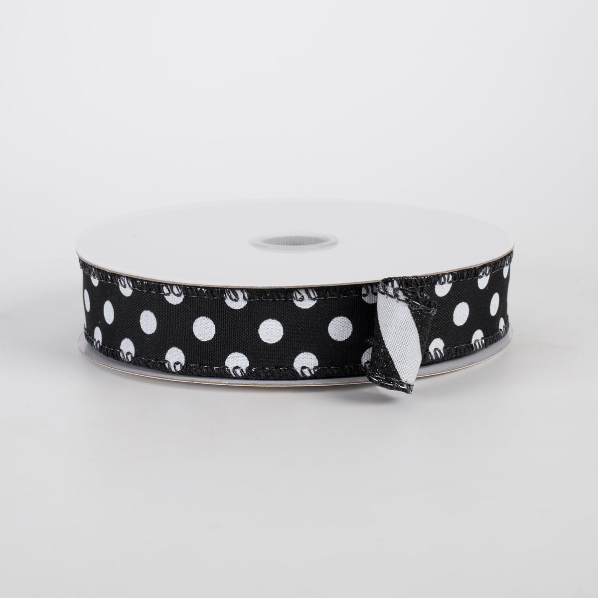 7/8" Double Sided Satin Dots & Glitter Candy Cane Stripes Ribbon: Black & White (10 Yards) Item Number: D73582-05-20