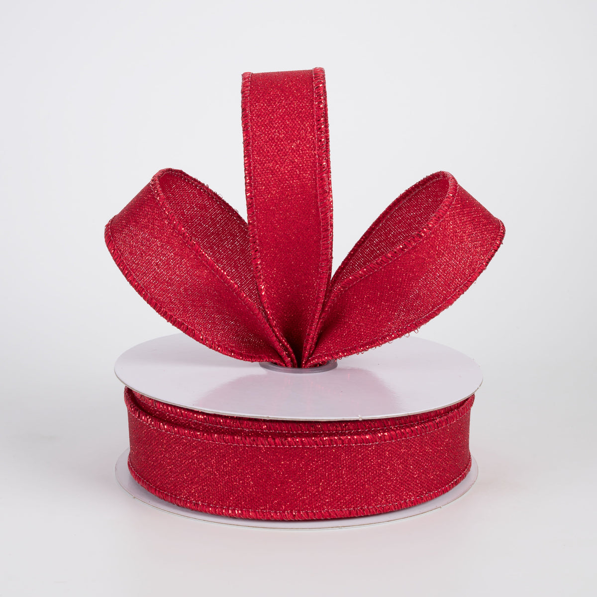 7/8" Fine Glitter on Royal Ribbon: Red (10 Yards) Lifestyle Photo