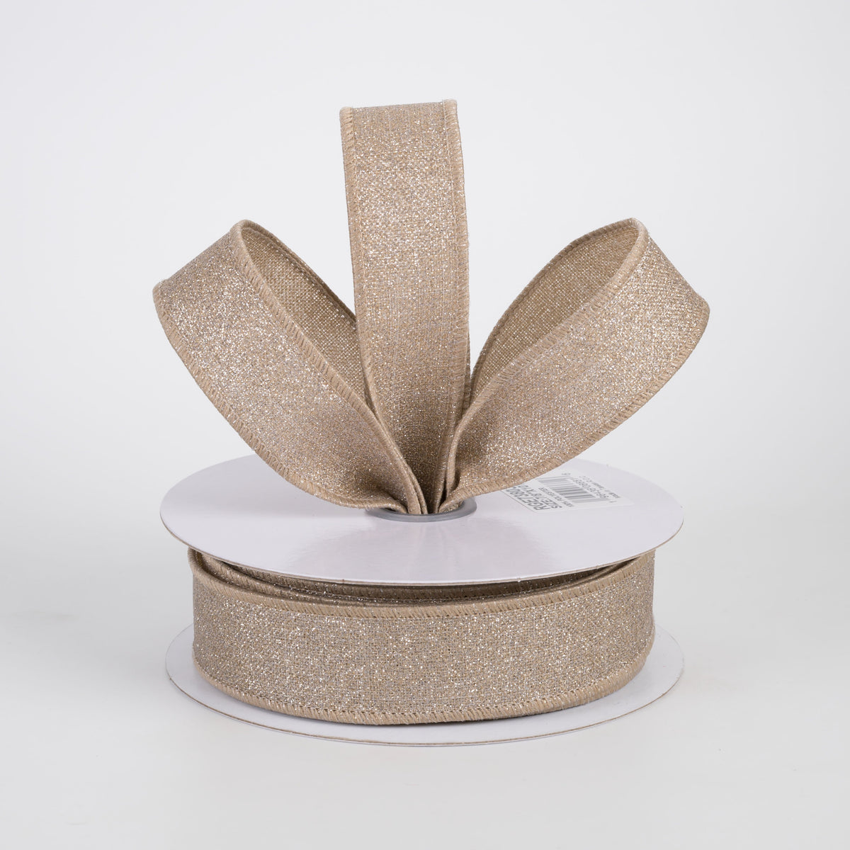 7/8" Fine Glitter on Royal Ribbon: Taupe (10 Yards) Lifestyle Photo