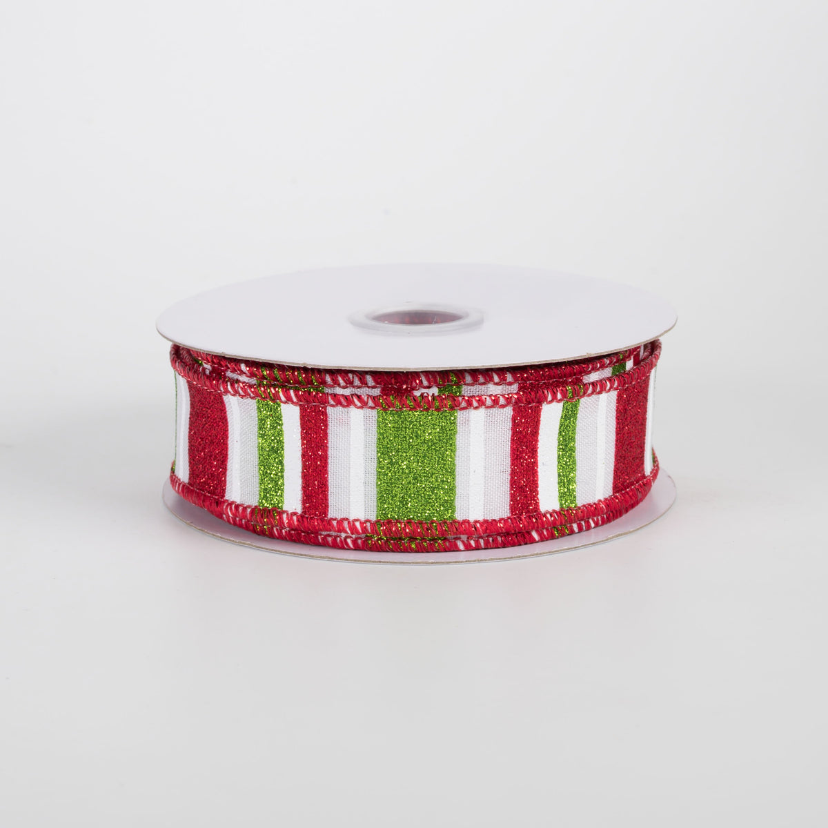 7/8" Multi Glitter Stripes Ribbon: Red & Green (10 Yards) Item Number: RGF7918T9