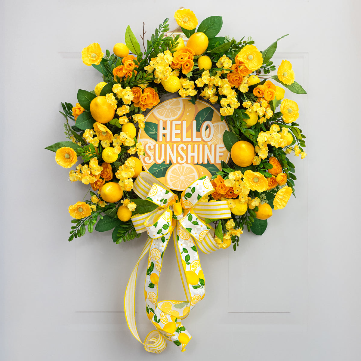 8.5" Round Waterproof Sign: Hello Sunshine Lemon Slices