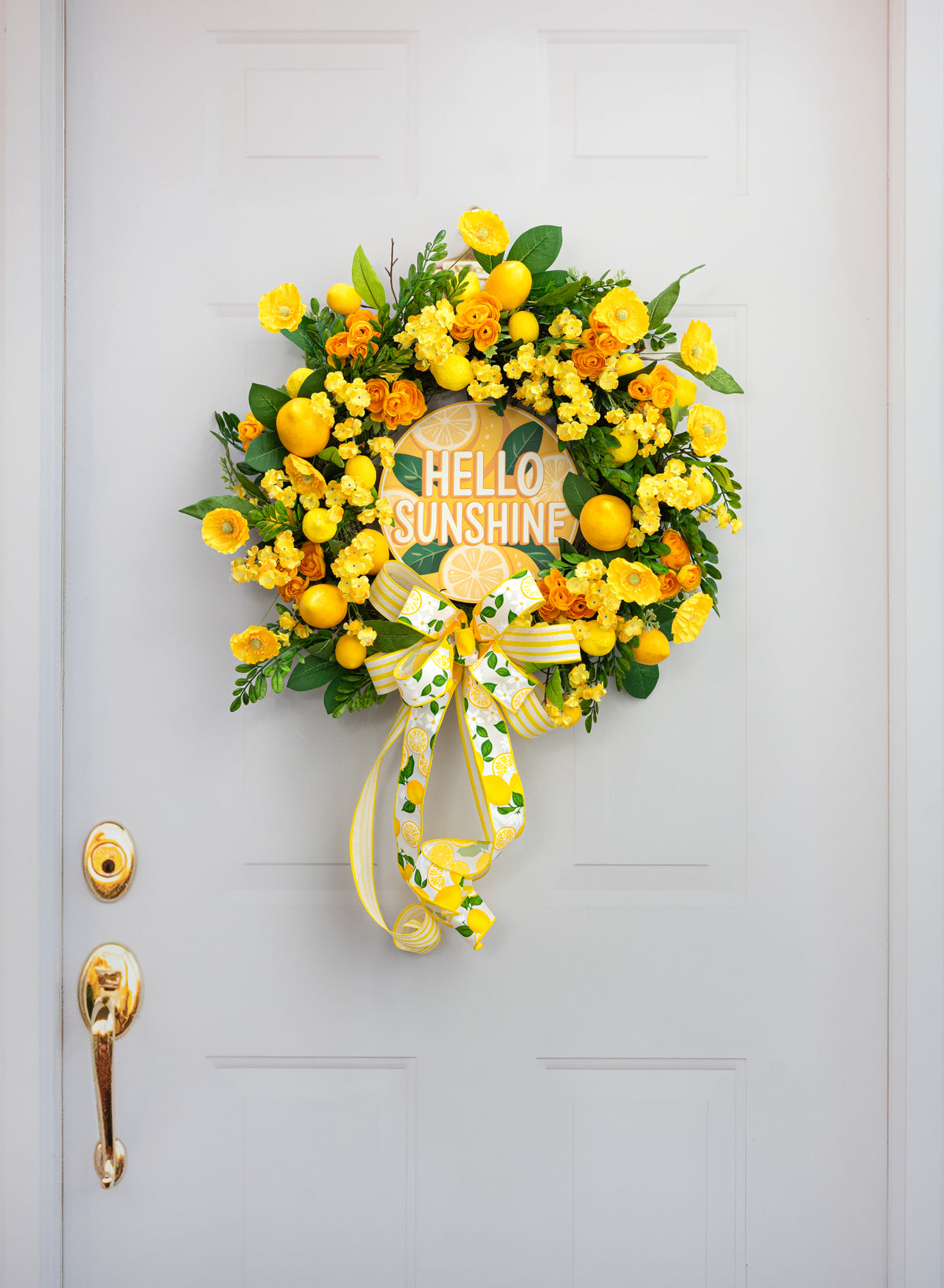 8.5" Round Waterproof Sign: Hello Sunshine Lemon Slices