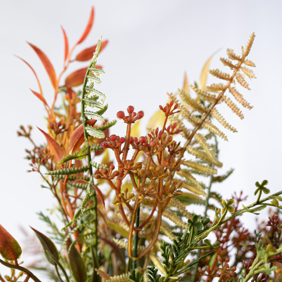 16" Fall Mix Leaf Bush: Rust