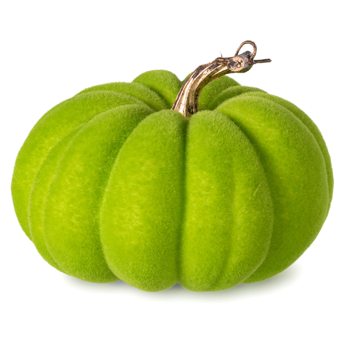 7" Flocked Pumpkin: Lime