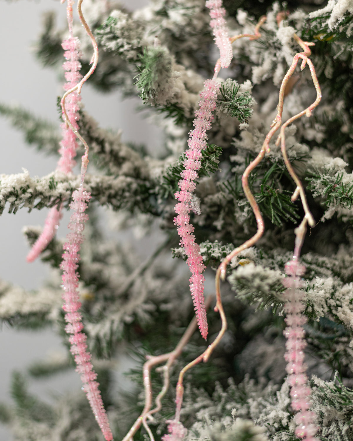 52" Hanging Foxtail Spray: Pink & White