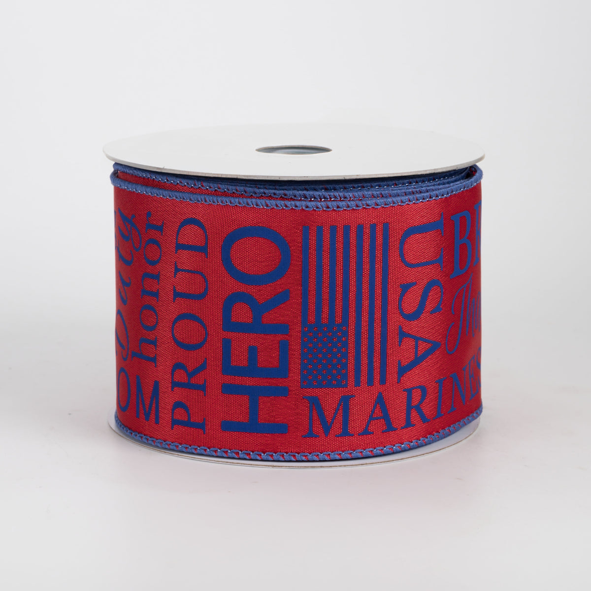 2.5" Marines Ribbon: Red & Blue (10 Yards)