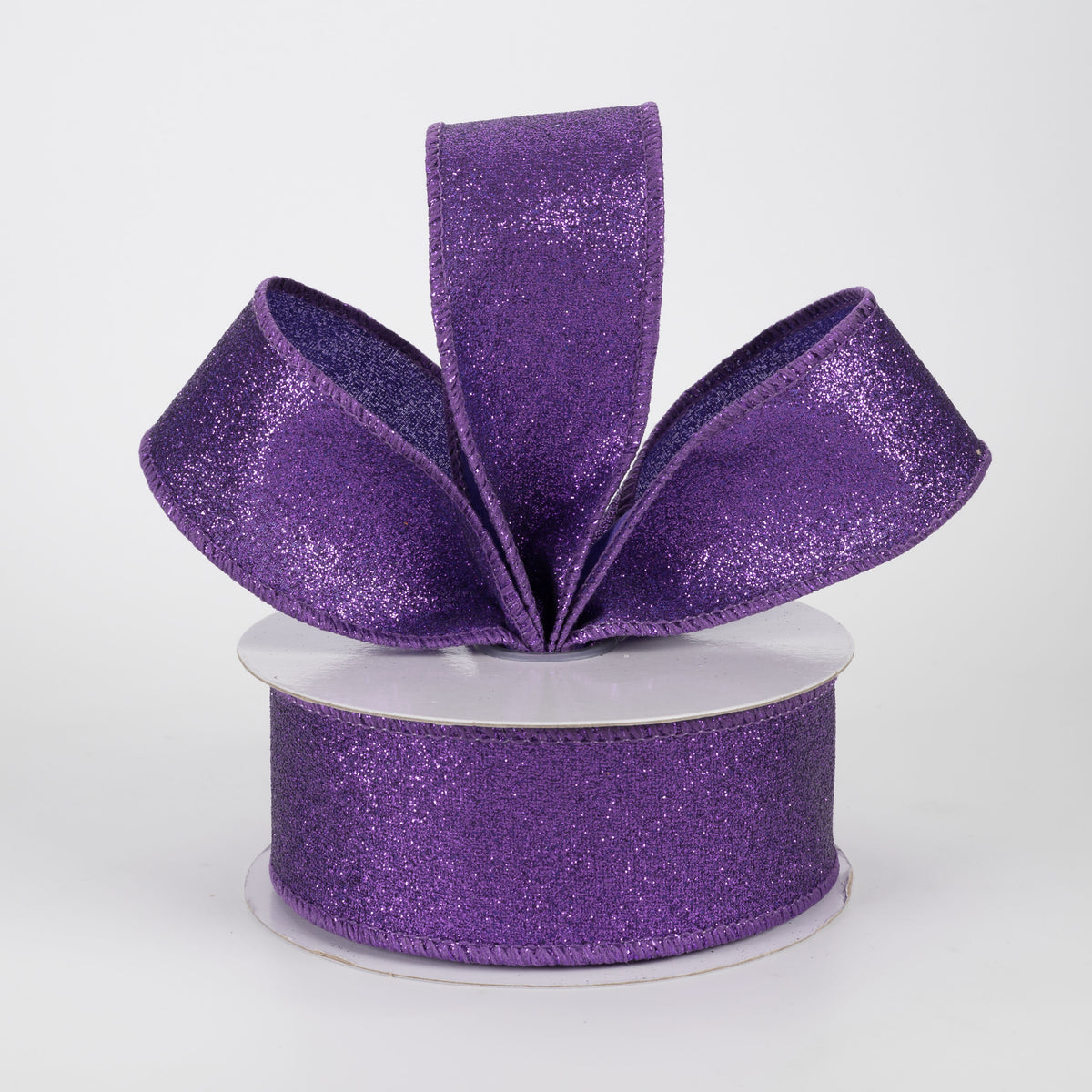 1.5" Shimmer Glitter Ribbon: Purple (10 Yards)