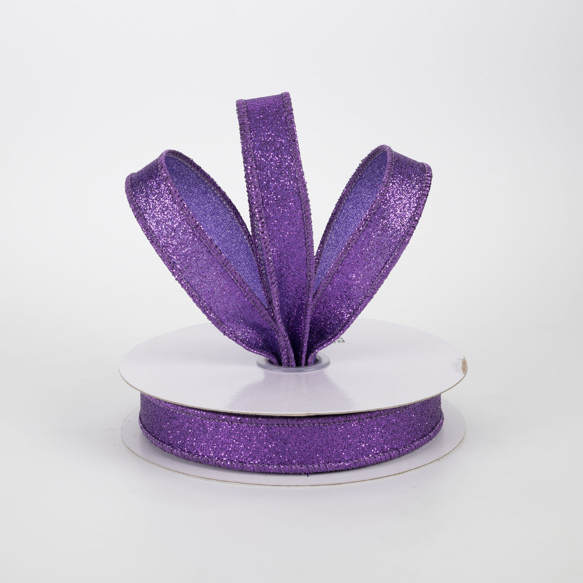 5/8" Shimmer Glitter Ribbon: Purple (10 Yards)