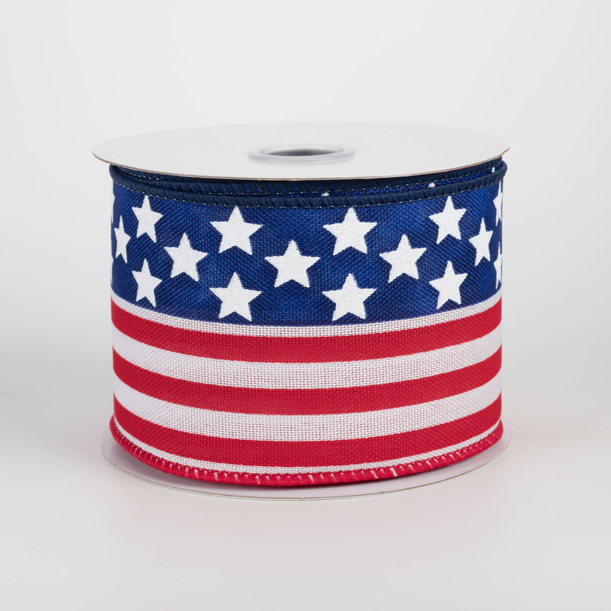 2.5" USA Flag Ribbon: Red, White & Navy Blue (10 Yards)