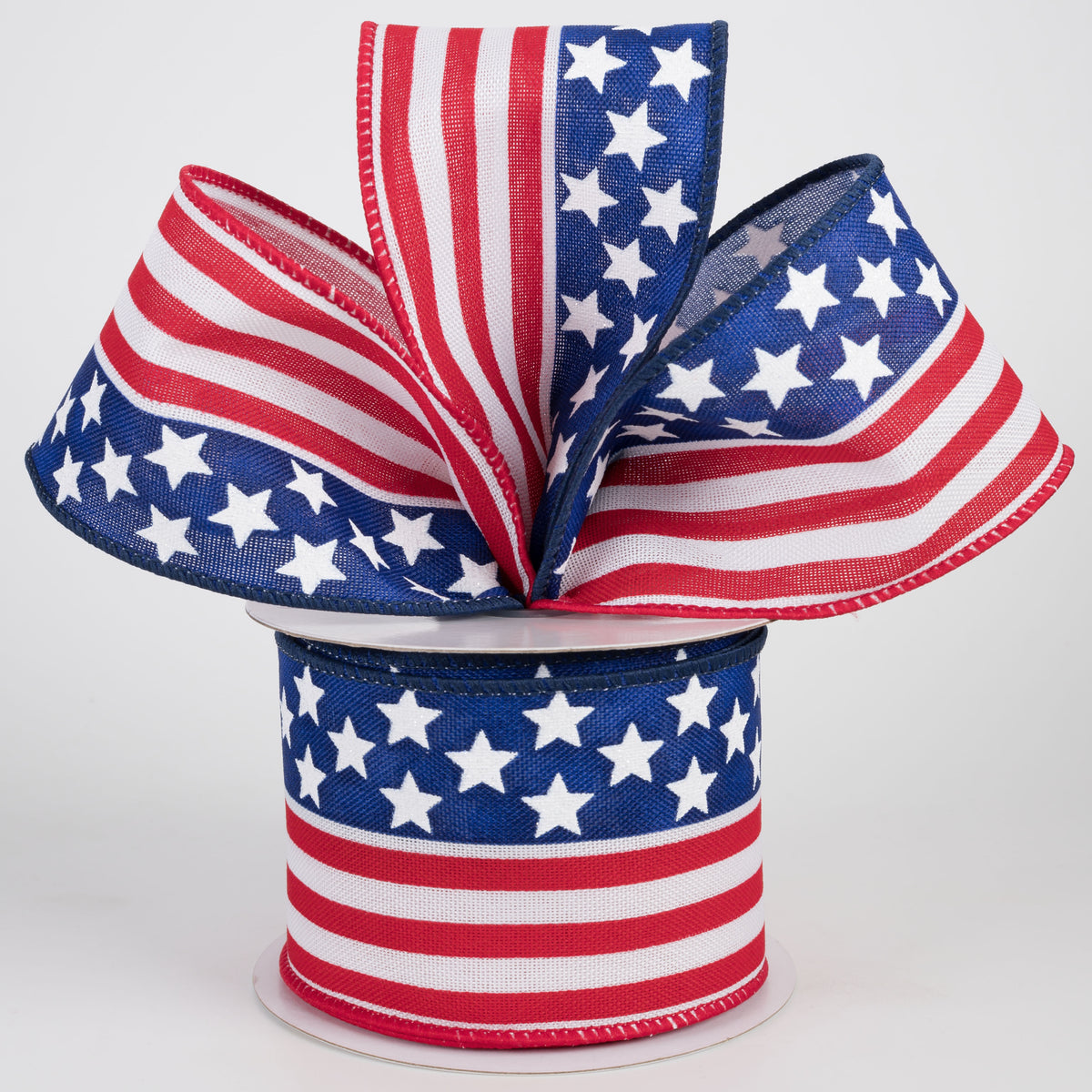 2.5" USA Flag Ribbon: Red, White & Navy Blue (10 Yards)