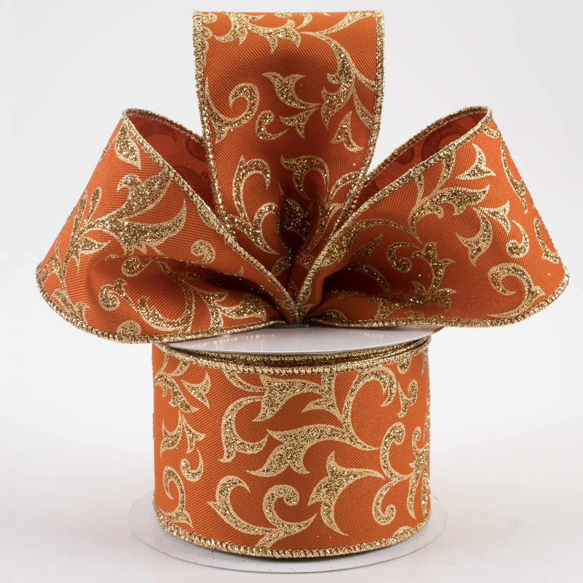 2.5" Acanthus Leaf Ribbon: Autumn & Gold (10 Yards) Lifestyle Photo