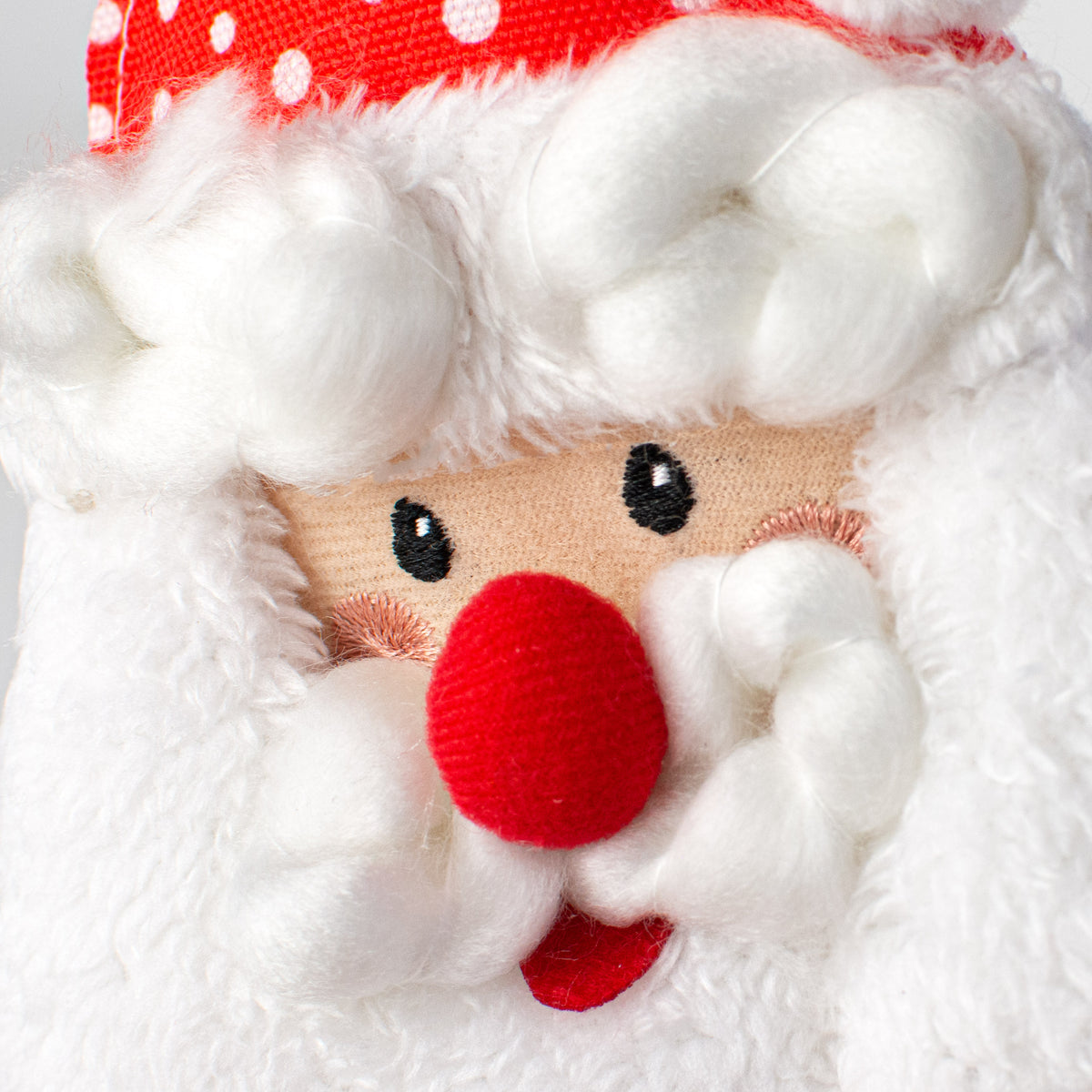 6" Adorables Fabric Polka Dot Santa Hanger detail photo 3