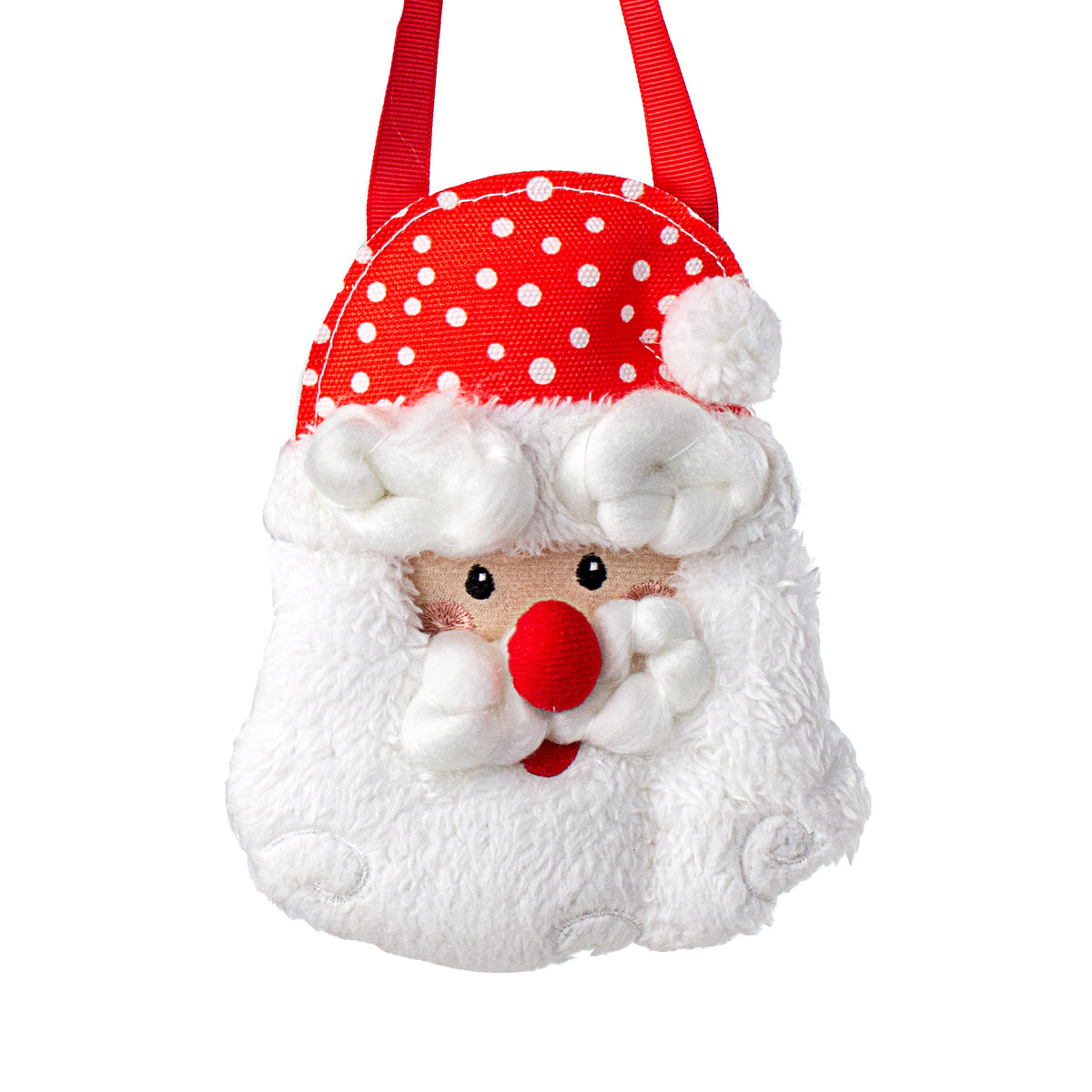 6" Adorables Fabric Polka Dot Santa Hanger Item Number: 4229