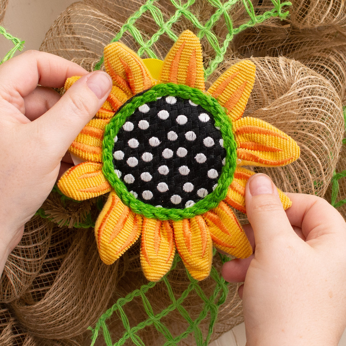 6" Adorables Fabric Sunflower Ornament Lifestyle Photo