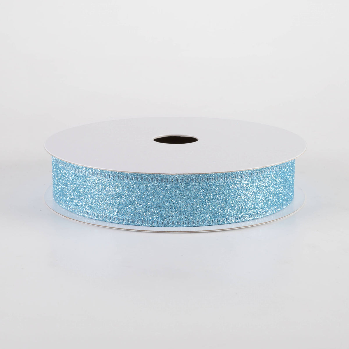 7/8" All Flat Glitter Wired Ribbon: Light Blue (10 Yards) Item Number: 76467-05-04