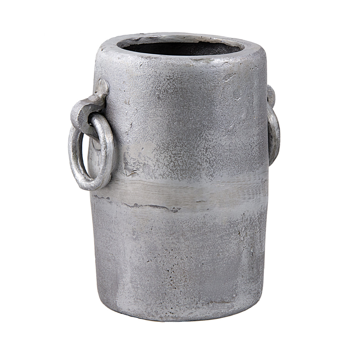 9.5" Aluminum Ring Handle Vase: Rock Grey Item Number: 256612