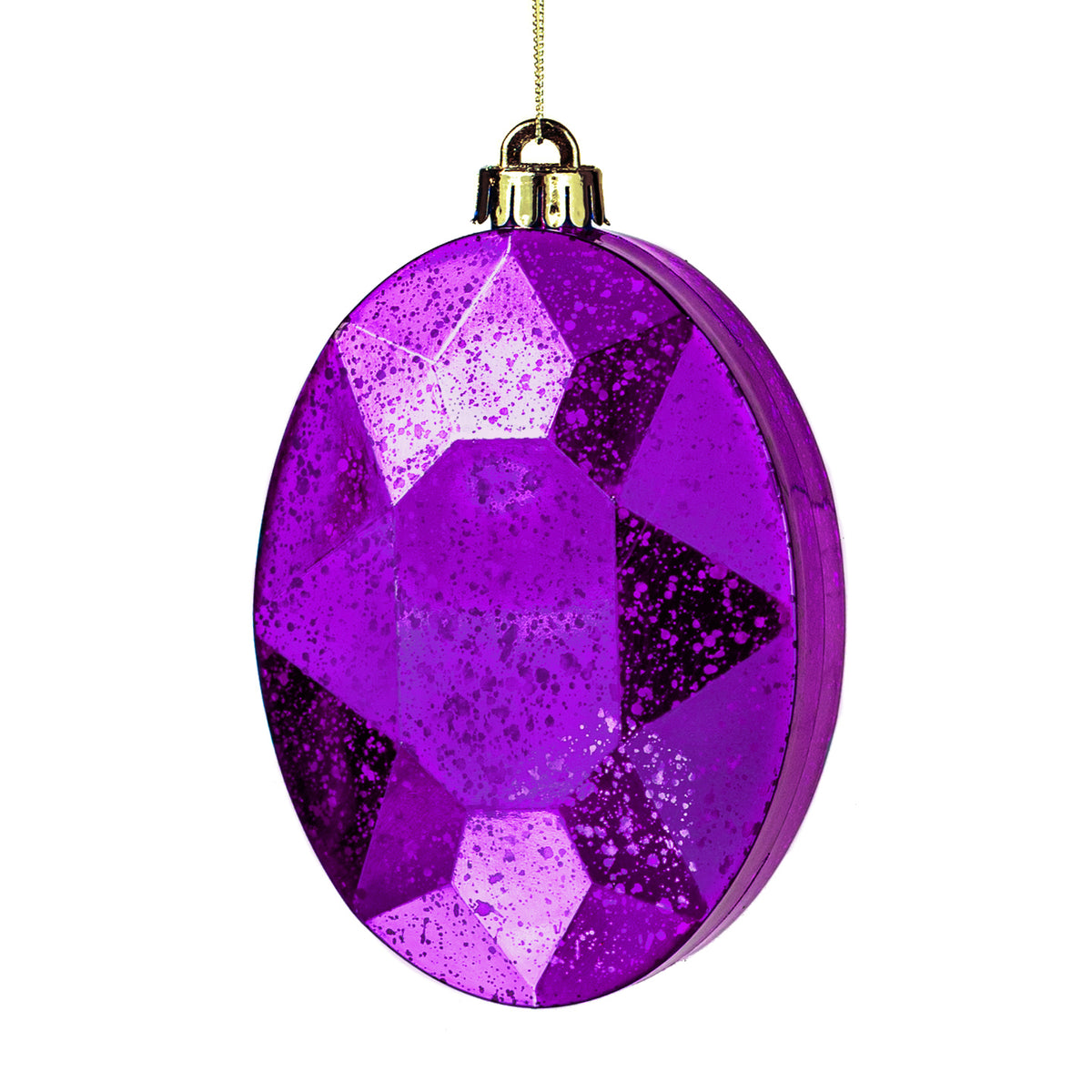 6.5" Antiqued Oval Gem Ornament: Mercury Purple Item Number: XJ551723