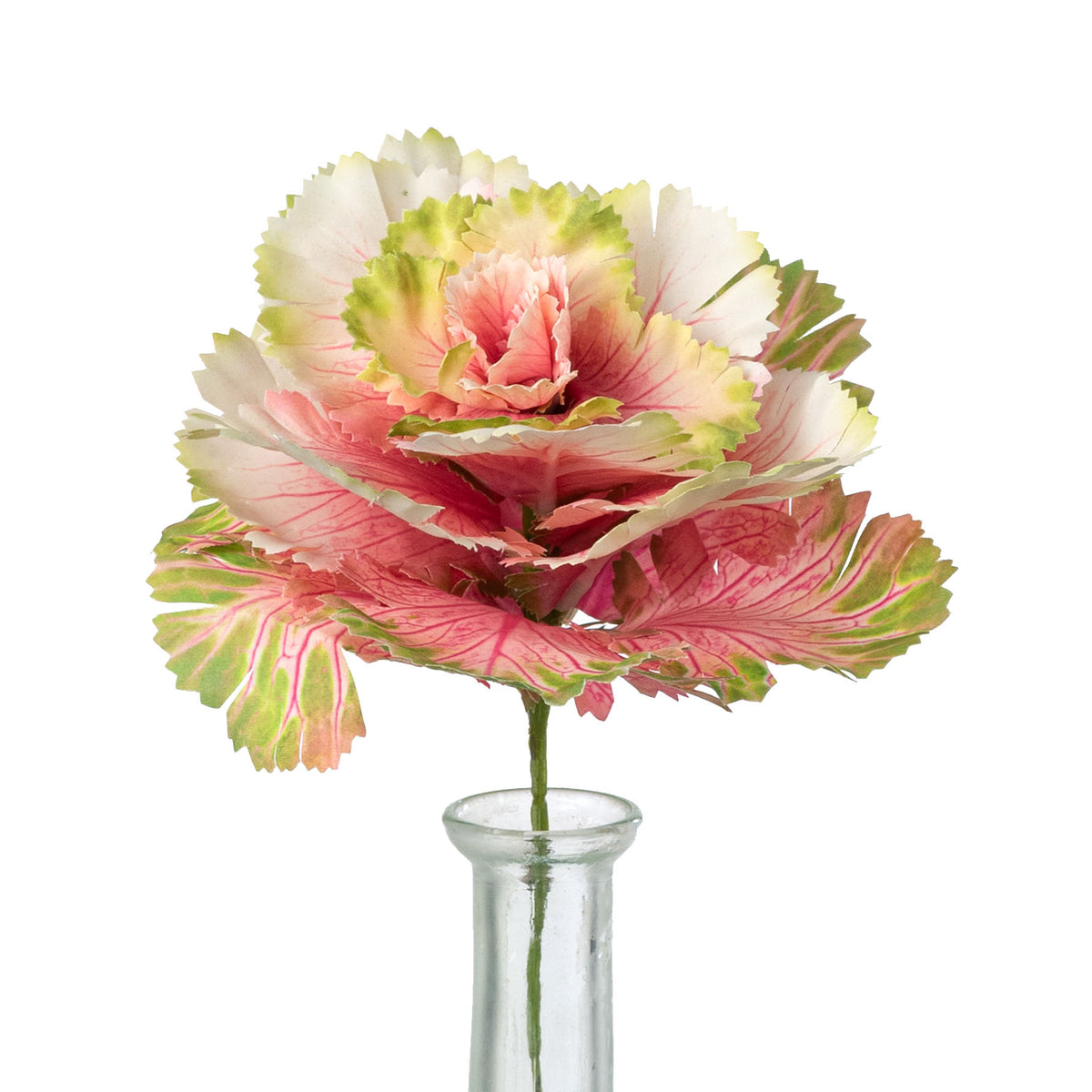 9" Artificial Cabbage Plant Pick: Variegated Pink Item Number: 85663-PK