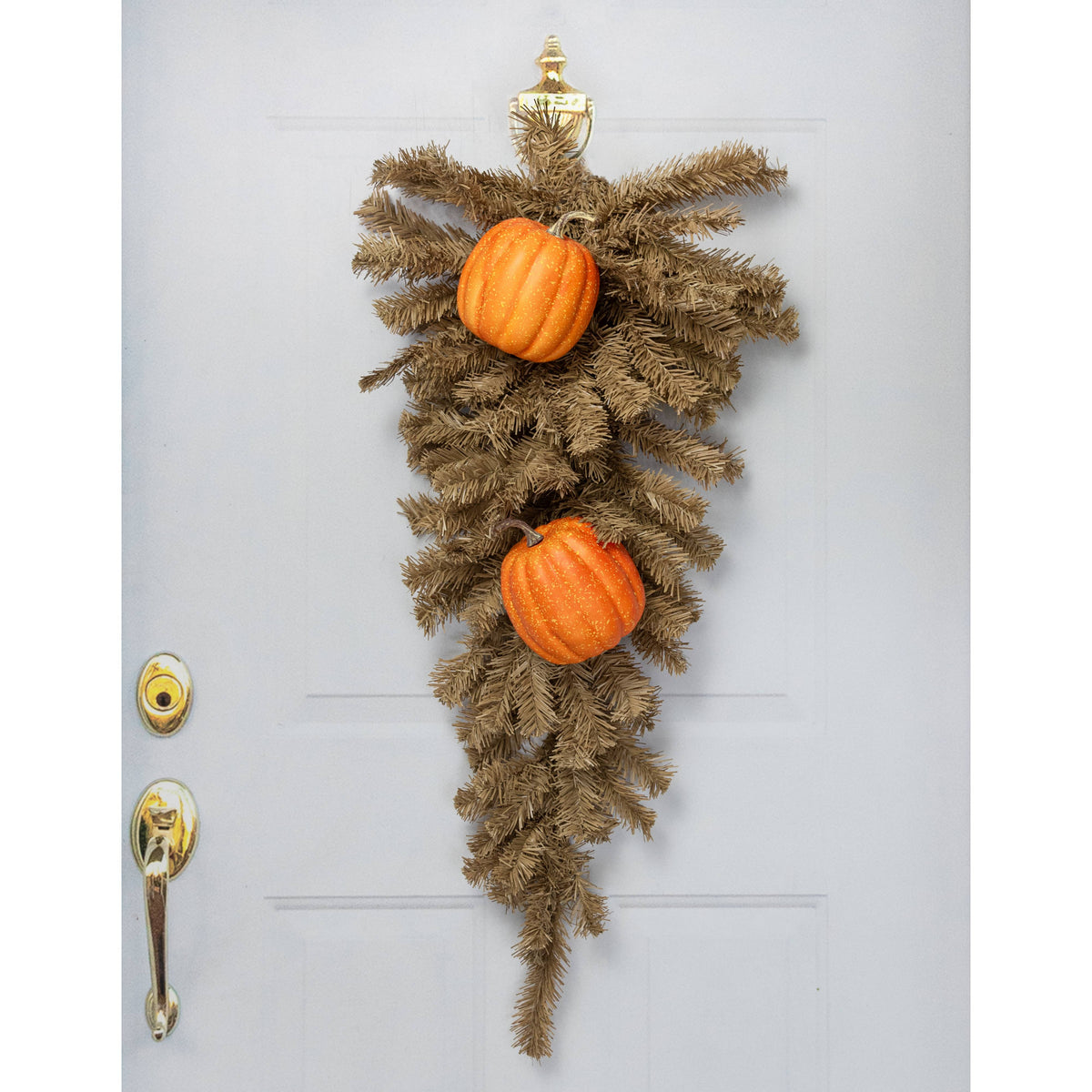 6.5" Artificial Pumpkins: Orange (Set of 2) Lifestyle Photo