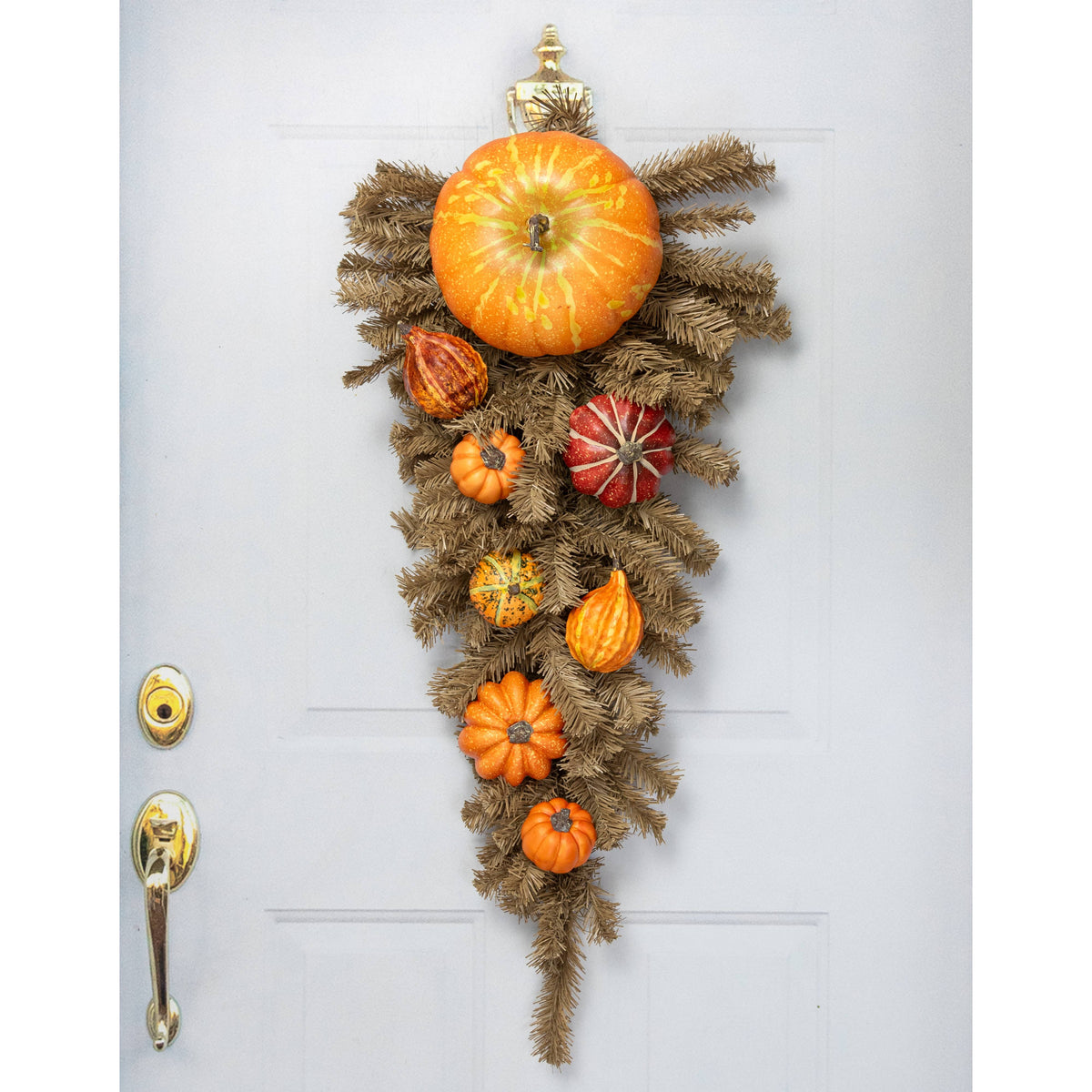 Assorted Artificial Pumpkins & Gourds: Orange & Yellow (Bag of 8) Lifestyle Photo