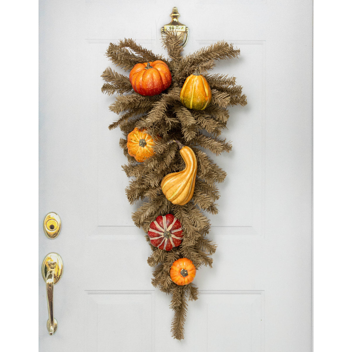 Assorted Artificial Pumpkins & Gourds: Orange & Yellow (Bag of 6) Lifestyle Photo