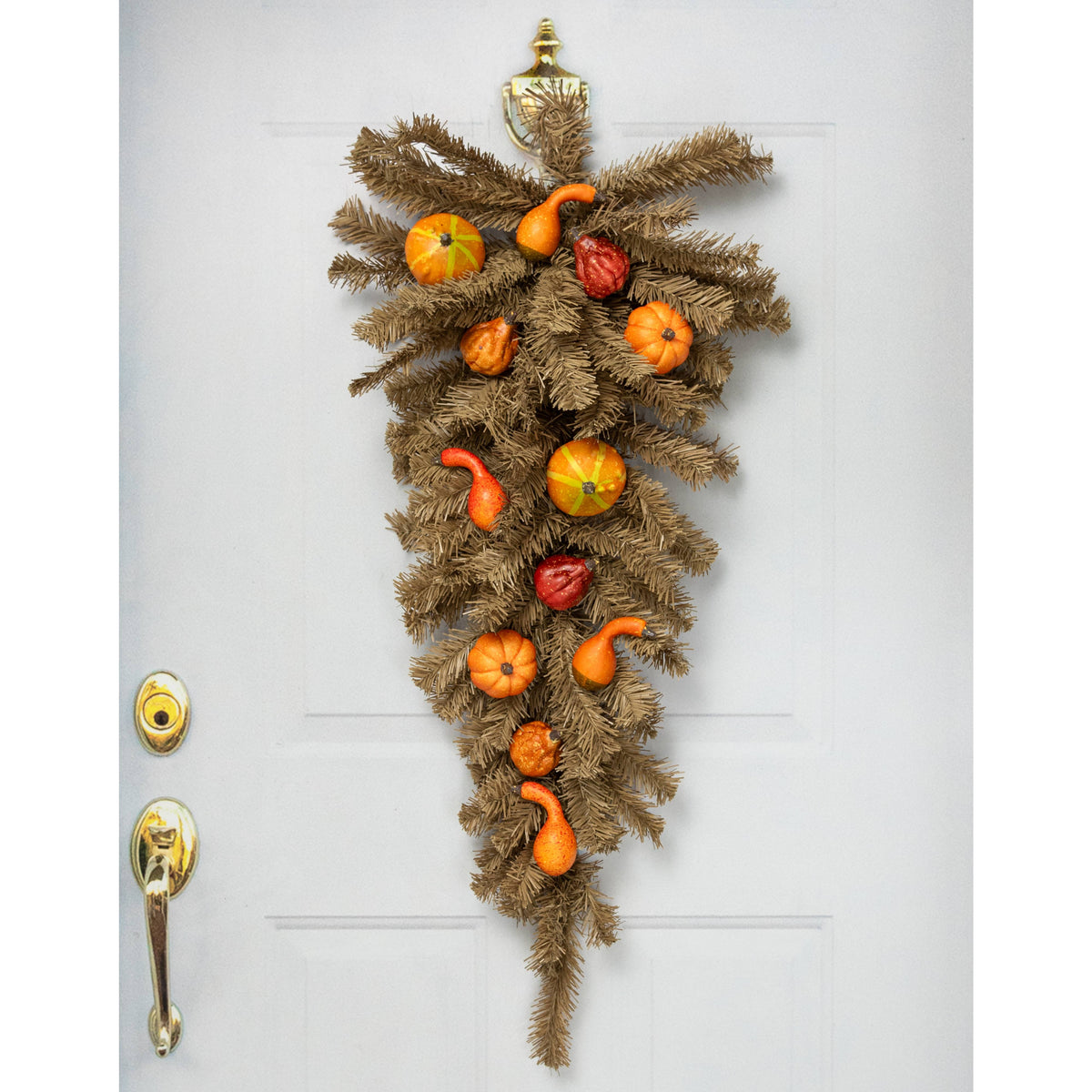 Assorted Mini Artificial Pumpkins & Gourds: Orange & Yellow (Bag of 12) Lifestyle Photo