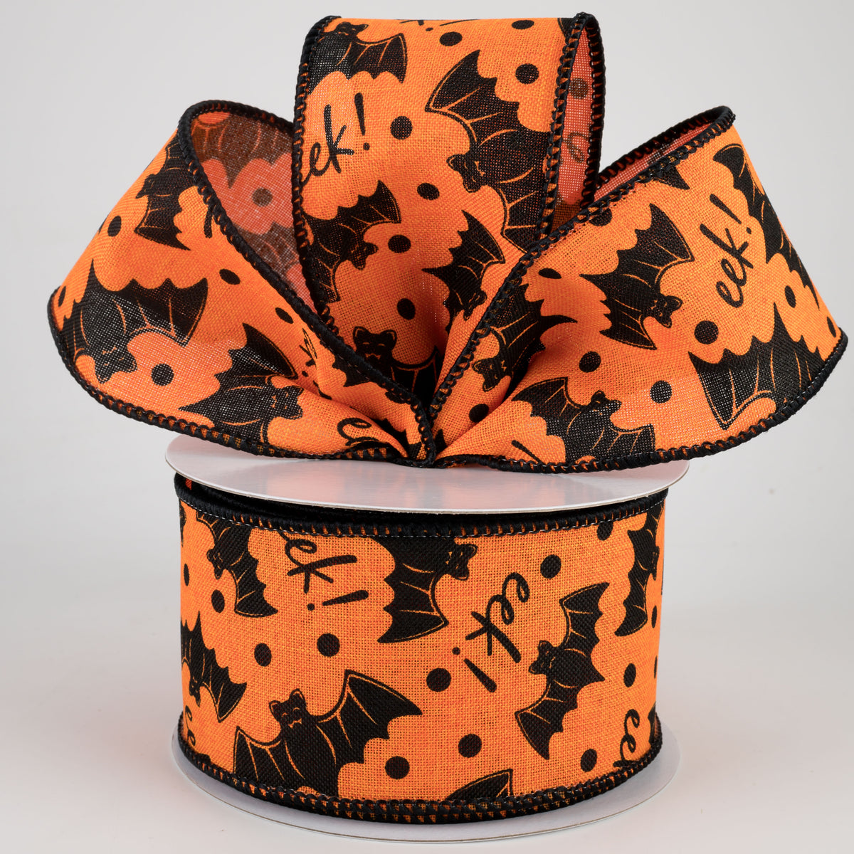 2.5" Bats Eek Ribbon: Orange (10 Yards) Lifestyle Photo