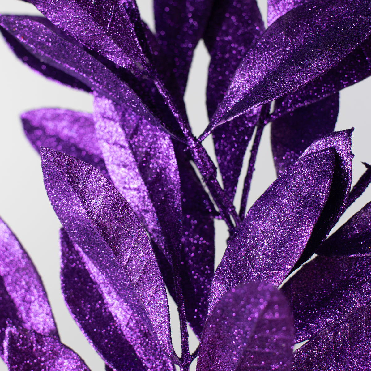 23" Bay Leaf Glitter Spray: Purple Lifestyle Photo