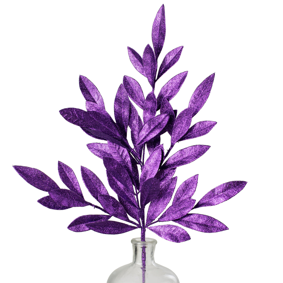 23" Bay Leaf Glitter Spray: Purple Item Number: XS237023