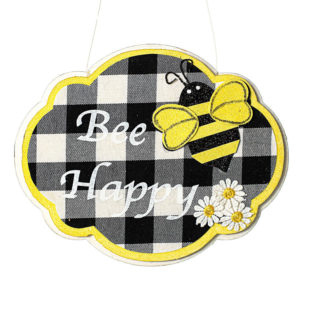 9.5" Bee Happy Daisy Sign Item Number: 62662BKWTYW
