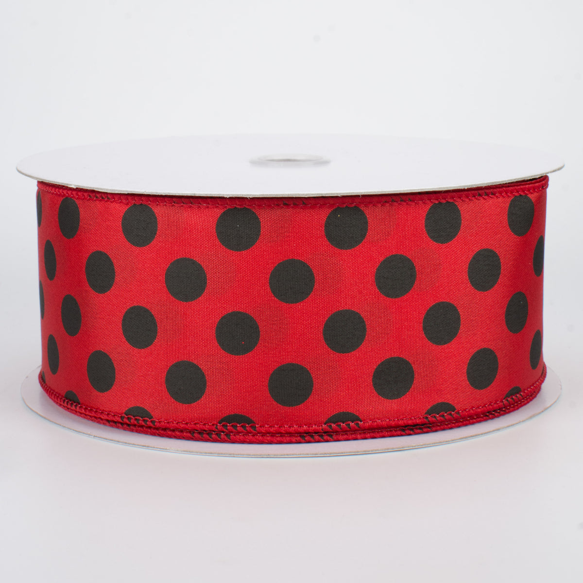2.5" Big Polka Dot Ribbon: Red & Black (50 Yards)