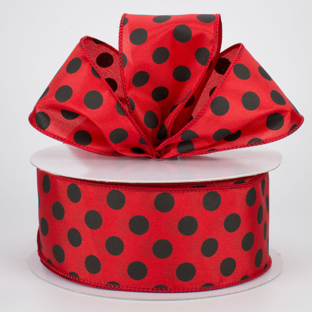 2.5" Big Polka Dot Ribbon: Red & Black (50 Yards) Lifestyle Photo