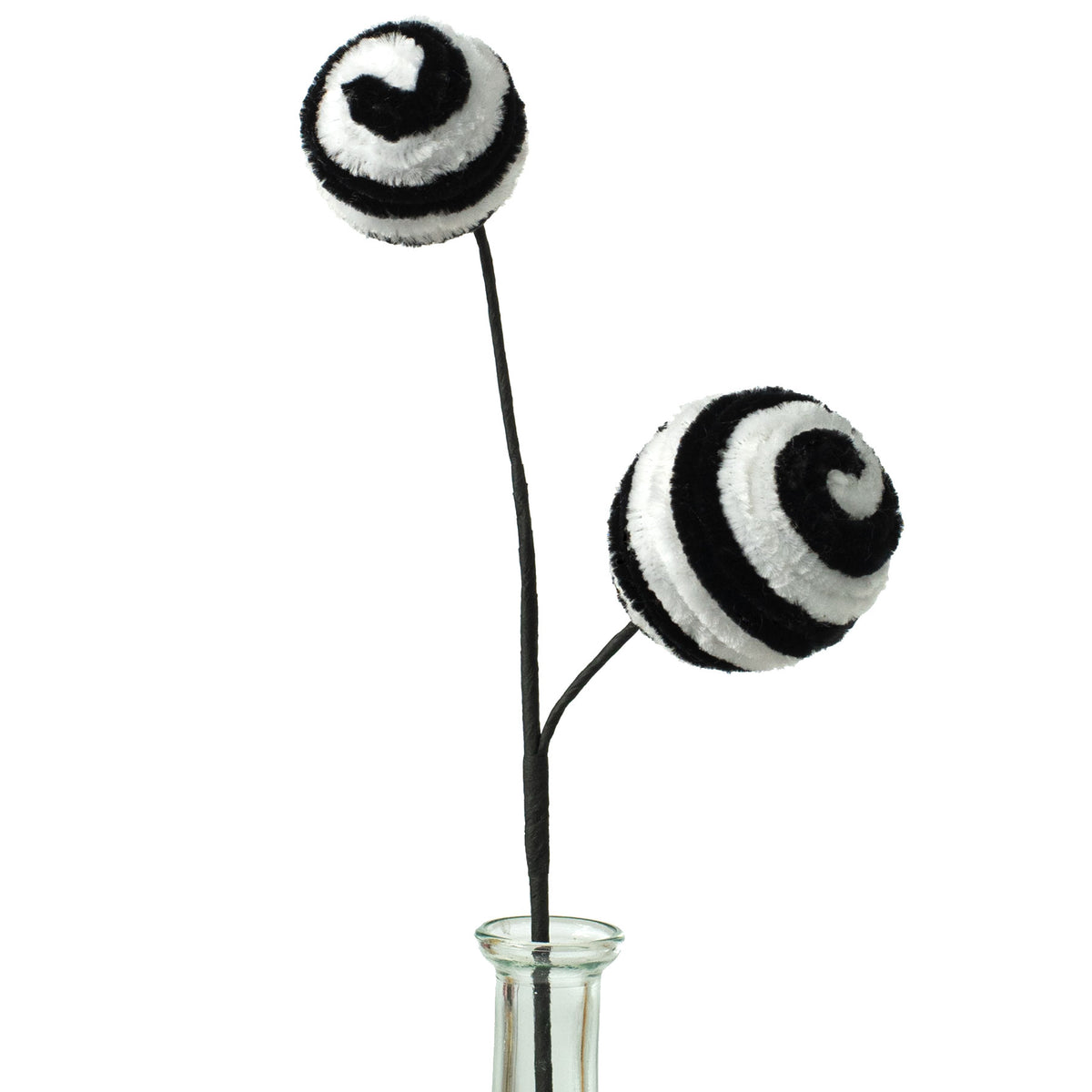 16" Black & White Swirl Ball Spray Item Number: 56394BKWT