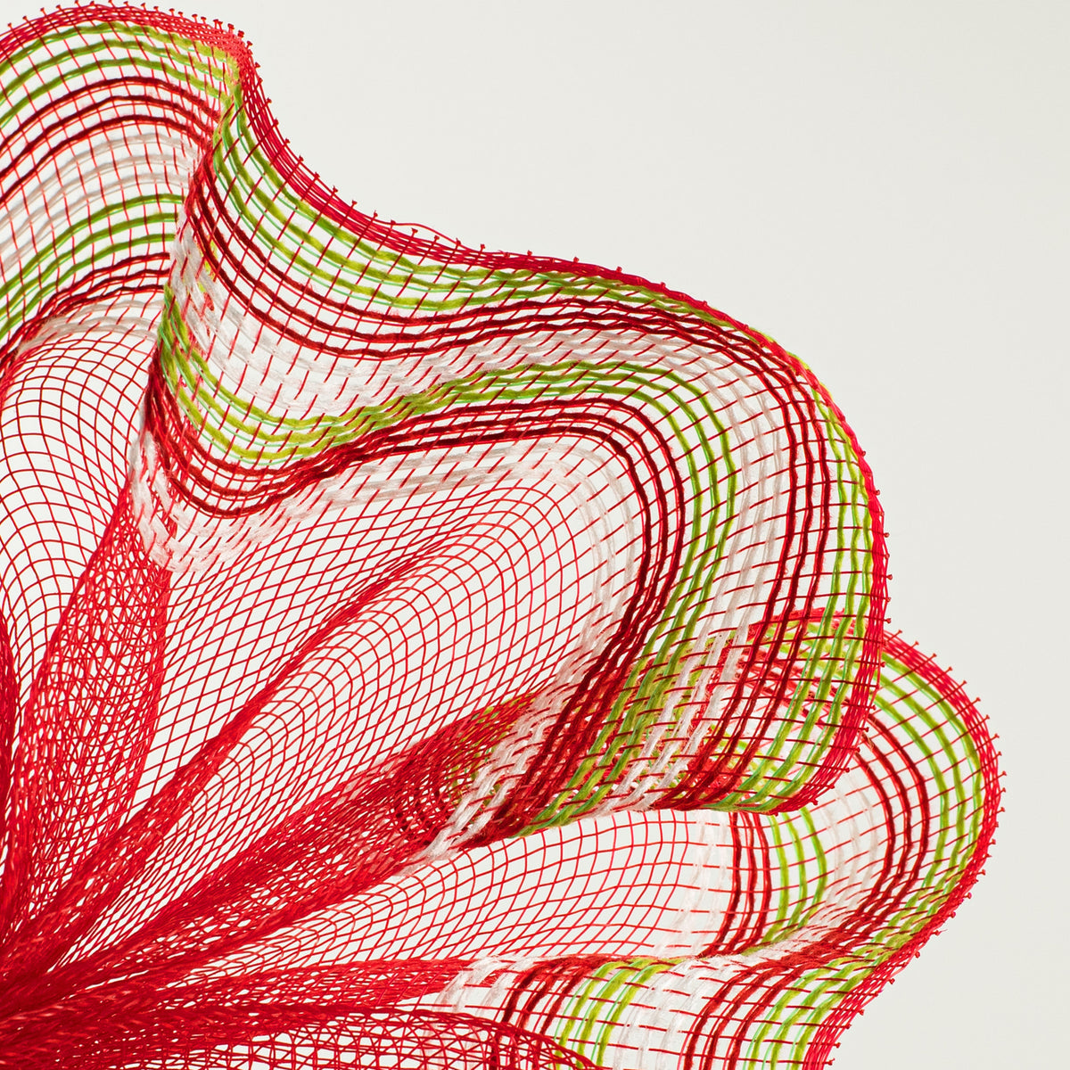 10" Border Stripe Mesh: Red, Fresh Green, White Lifestyle Photo