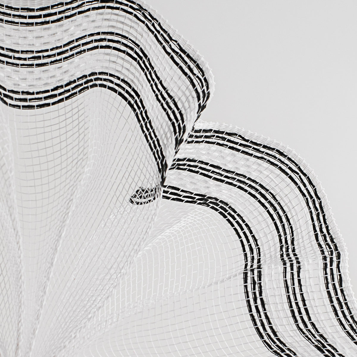 10" Border Stripe Mesh: White & Black Lifestyle Photo