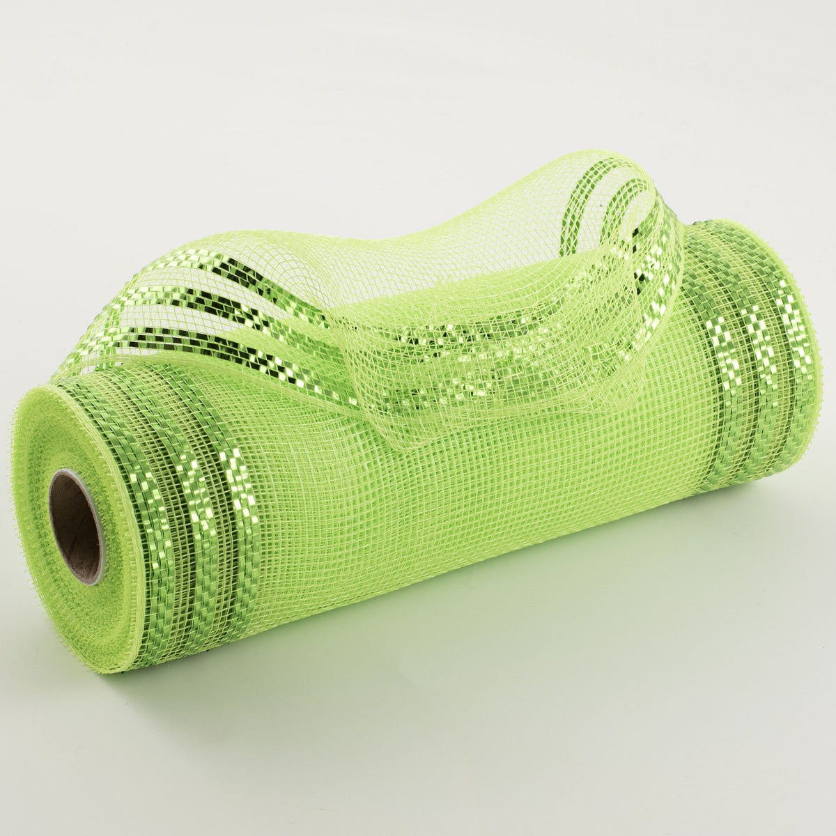 10" Border Stripe Metallic Mesh: Apple & Lime Green Item Number: RE850271