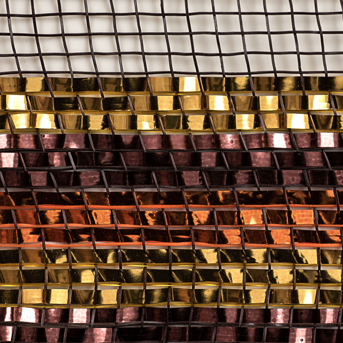 10" Border Stripe Metallic Mesh: Chocolate, Copper, Gold detail photo 3