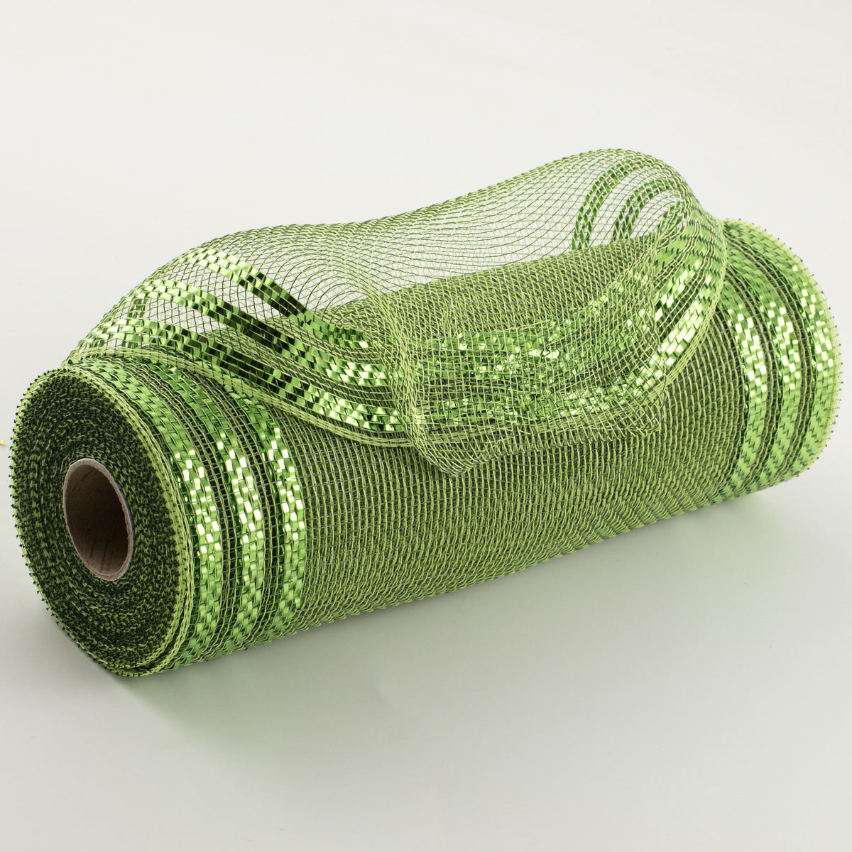 10" Border Stripe Metallic Mesh: Moss, Apple, Lime Green Item Number: RE850249