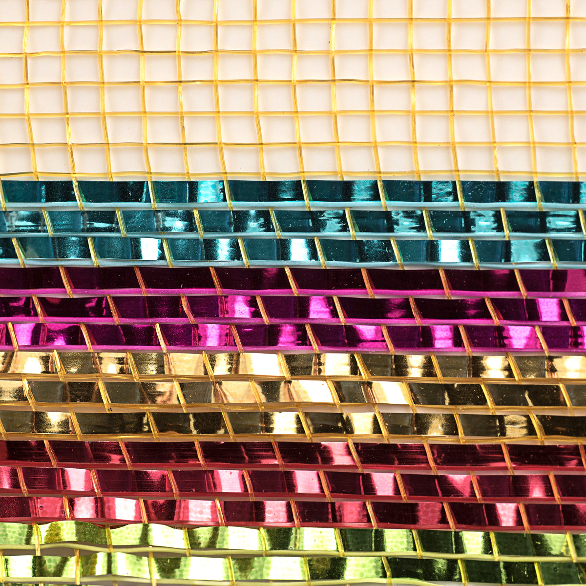 10" Border Stripe Metallic Mesh: Multi Brights detail photo 3
