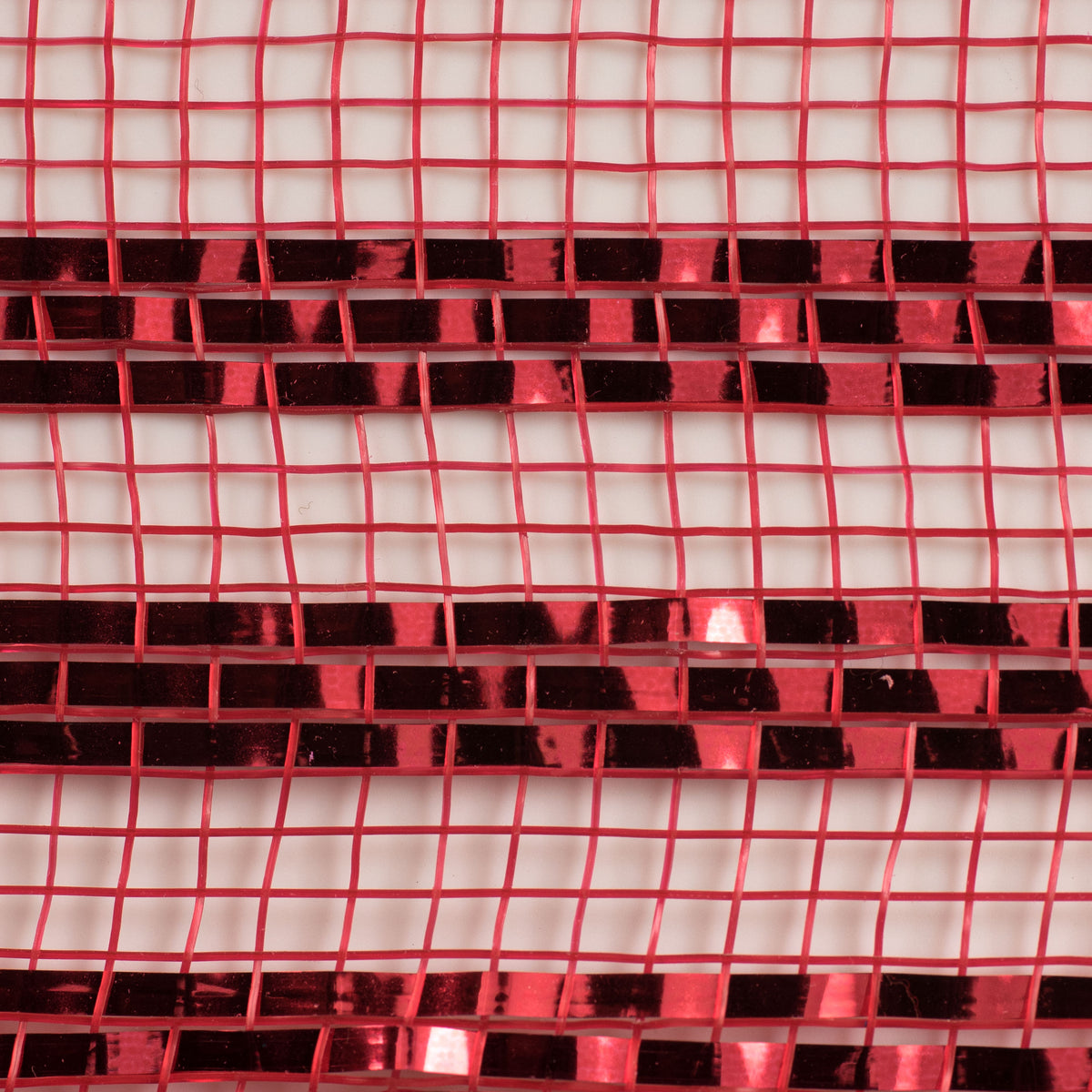 10" Border Stripe Metallic Mesh: Red detail photo 3