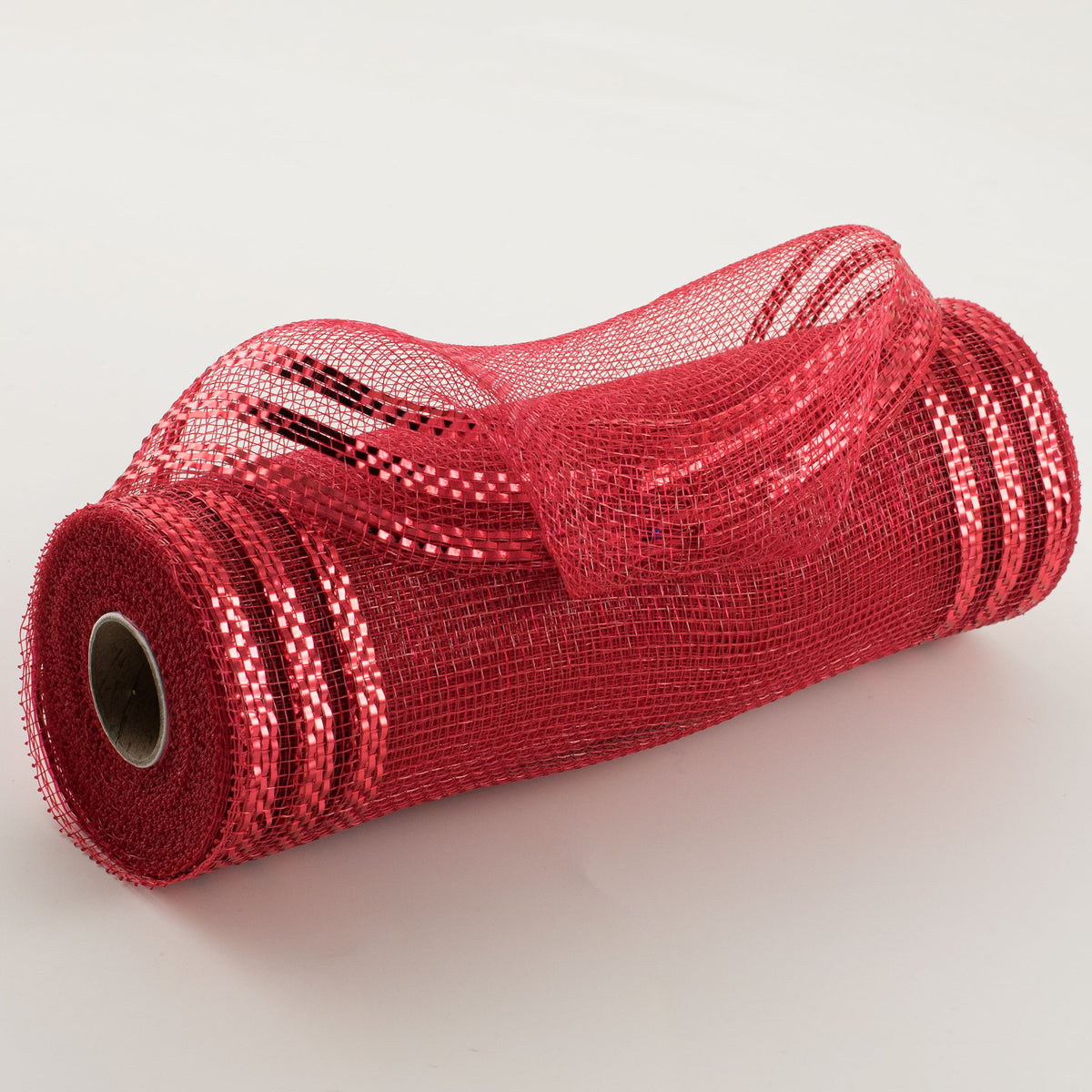 10" Border Stripe Metallic Mesh: Red Item Number: RE850224