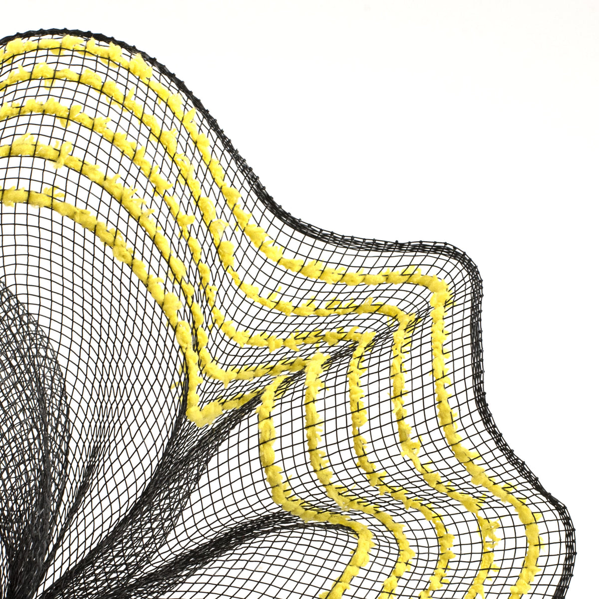 10" Border Stripe Snowdrift Mesh: Black & Yellow Lifestyle Photo