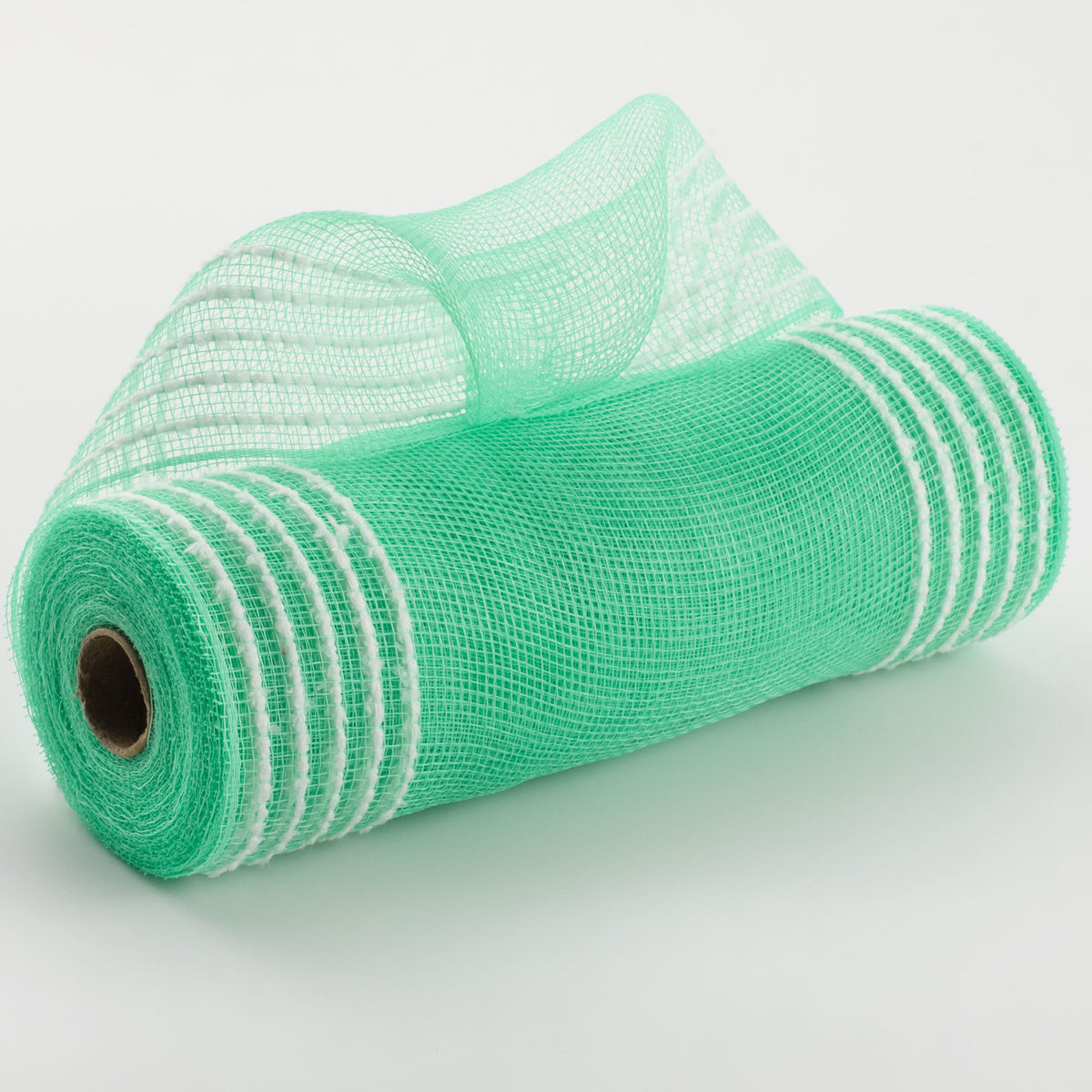 10" Border Stripe Snowdrift Mesh: Mint Green & White Item Number: RY8115Y6