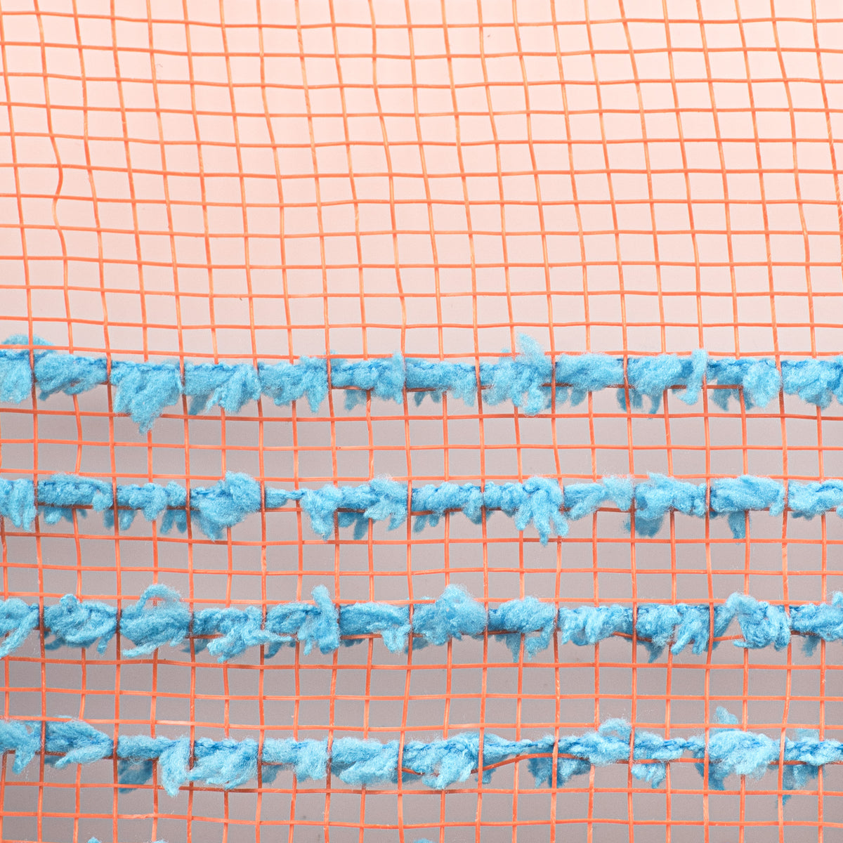 10" Border Stripe Snowdrift Mesh: Orange & Turquoise detail photo 3