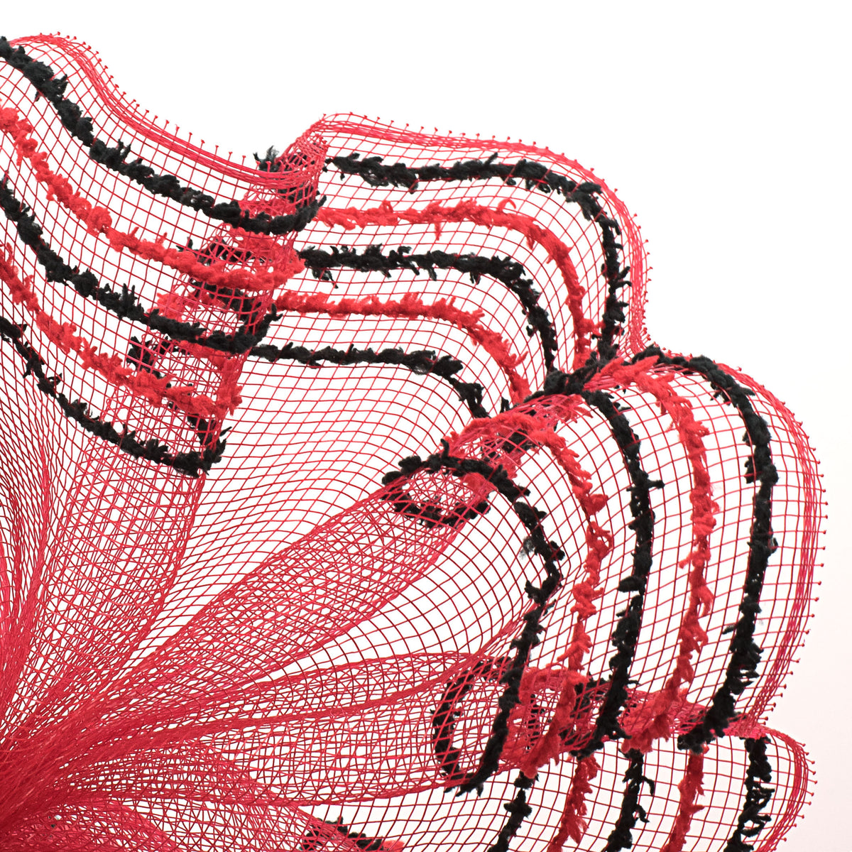 10" Border Stripe Snowdrift Mesh: Red & Black Lifestyle Photo
