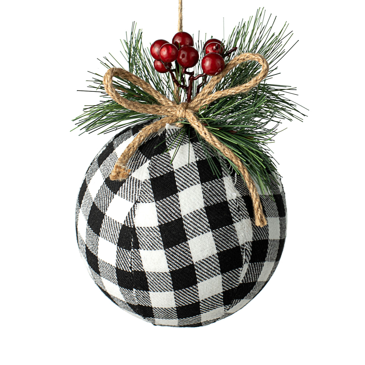 7" Buffalo Ball Ornament: Black & White Item Number: 84247BKWT