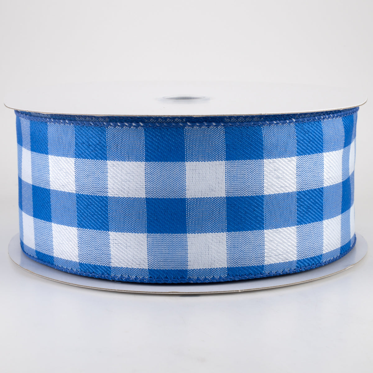 2.5" Buffalo Check Plaid Ribbon: Cobalt Blue & White (50 Yards) Item Number: 841-40-205