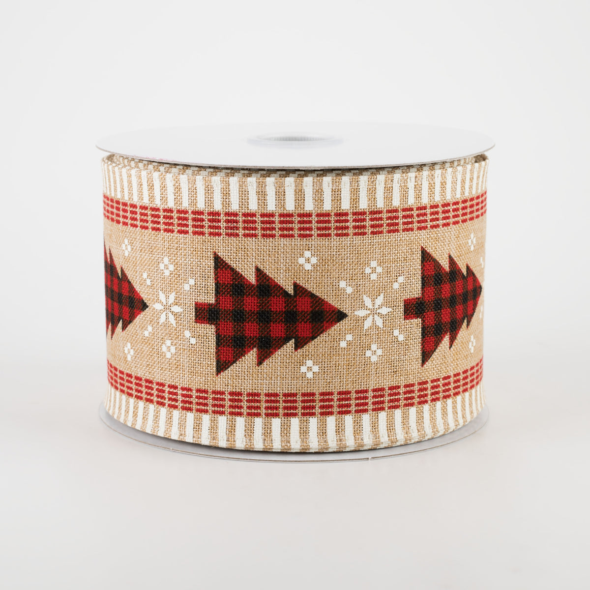 2.5" Buffalo Plaid Christmas Tree Ribbon: Black & Red (10 Yards)